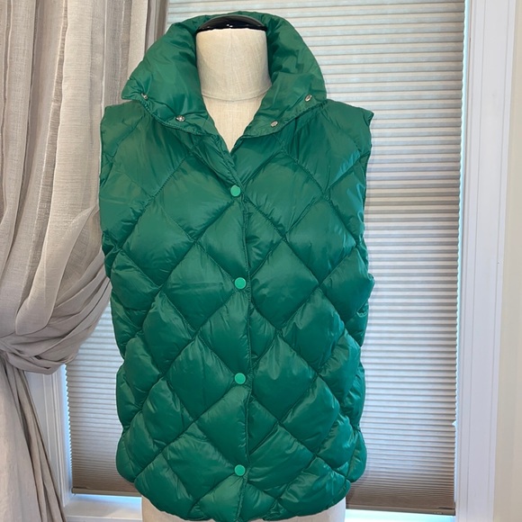 Green Down Puffer Vest - Picture 1 of 6
